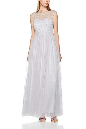 Little Mistress Damen Kleid Pearl Fabric Mesh Maxi, , Gr. 36