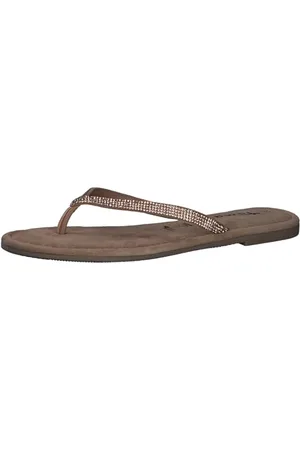 Tamaris Damen Mules Zehentrenner Leder Sommer; /metallic; 36 EU