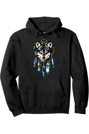 Dream Catcher Traumfänger Wolf Pullover Hoodie