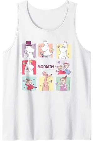 Moomin Mumin-Quadrat-Zeichenblöcke Tank Top