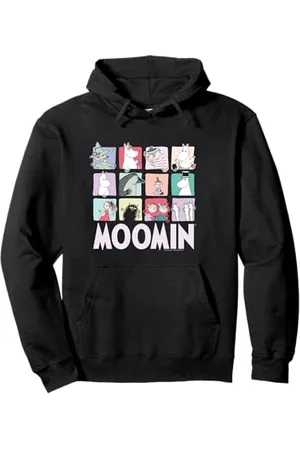 Moomin Dunkle Charakterblöcke der Mumin-Gruppe Pullover Hoodie