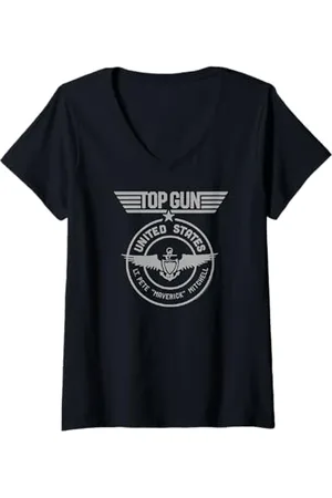 Top Gun Damen Lt. Maverick Mitchell Seal Classic Action Movie T-Shirt mit V-Ausschnitt