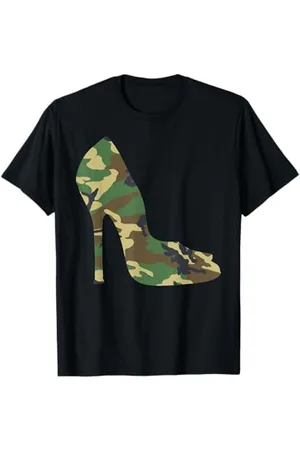 The Salty Veteran Heels Woodland Camo Damen Camouflage High Heels T-Shirt