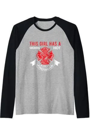 Iron Kor This Girl Has Smoking Hot Firefighter Wife Gf Gift Raglan