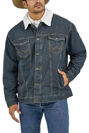 Wrangler Herren 74256Rt Jeansjacken, Denim/Rustic Sherpa, XXL