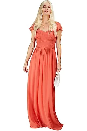 Little Mistress Damen Coral Rüschen Sl Maxi Brautjungfernkleid, , 44