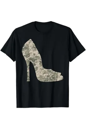 The Salty Veteran Heels Digital Camo Damen Camouflage High Heels T-Shirt