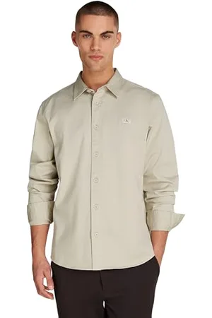 Calvin Klein Herren Hemd Woven Label Relaxed Fit, ,L