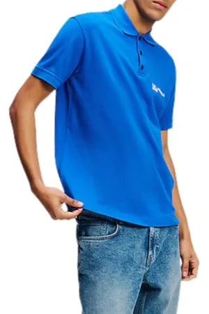 Karl Lagerfeld Regular Pique Polo, Men, Blue, Polo