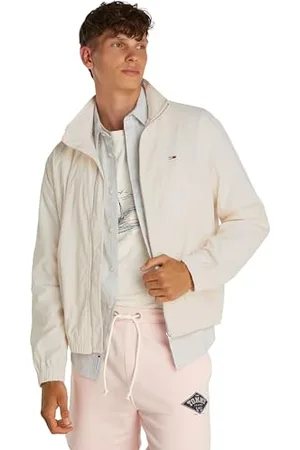 Tommy Hilfiger Herren Windbreaker Jacke Essential Stehkragen, Elfenbein (Ancient White), XXL