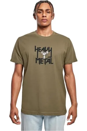 Merchcode Herren T-Shirt Peanuts - Heavy Metal T-Shirt Round Neck, Regular Fit, Cotton 100%, L