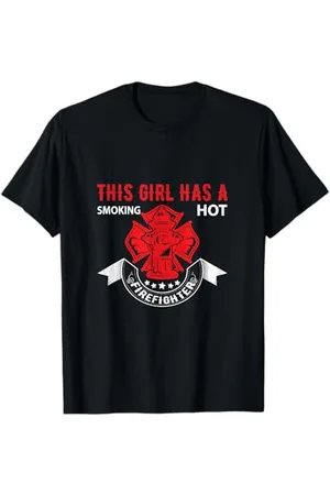 Iron Kor This Girl Has Smoking Hot Firefighter Wife Gf Gift T-Shirt
