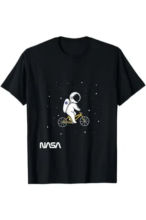 Nasa NASA Astronaut fährt Fahrrad Worm Logo T-Shirt