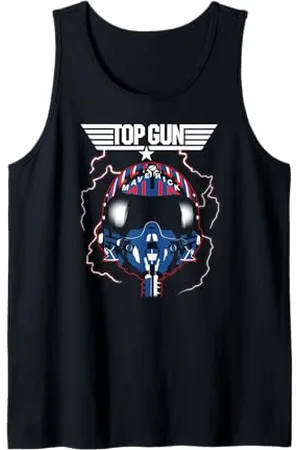 Top Gun Maverick Helmet with Lightning Classic Action Movie Tank Top