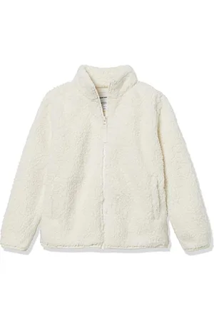 Amazon Mädchen Sherpa-Fleecejacke mit durchgehendem Reißverschluss, , 6-7 Jahre
