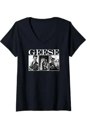 Top Gun Damen Geese Goose Black and White Classic Action Movie T-Shirt mit V-Ausschnitt