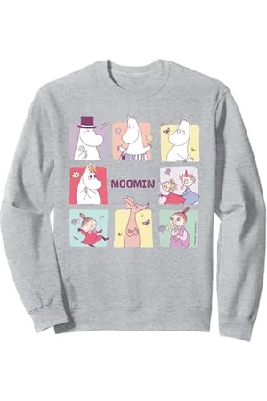 Moomin Mumin-Quadrat-Zeichenblöcke Sweatshirt