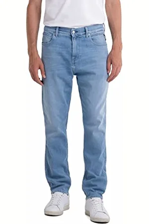 Replay Herren Jeans Sandot Tapered-Fit mit Stretch, Blau (Light Blue 010), 30W / 30L
