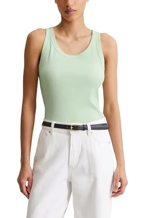 Marc O’ Polo Marc OߴPolo Denim Damen Tanktop mit Stretch-Anteil Slim Fit, Grün (Mint Mist), M