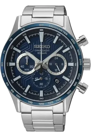 Seiko Herren Analog Quarz Uhr mit Edelstahl Armband SSB445P1