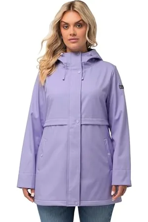 Ulla Popken Damen Hyprar: Softshelljacke mit Overlapping, wasserabweisend Jacke, , 48-50