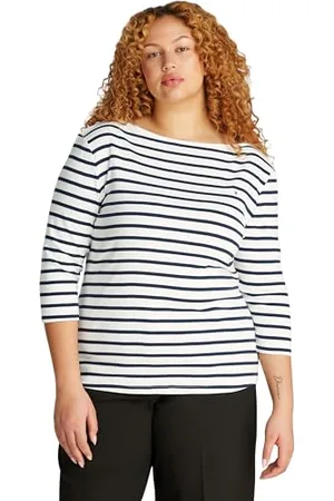 Tommy Hilfiger Damen Langarmshirt Slim Fit Cody mit U-Boot-Ausschnitt, Mehrfarbig (Breton Dark Night Navy Stp), 54