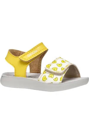 Geox Baby-Mädchen B LIGHTFLOPPY Sandal, Yellow/White, 20 EU