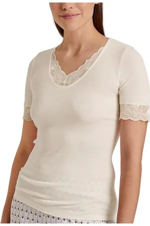 Calida Silky Wool Glam T-Shirt Damen, aus Wolle-Seide, Feinripp, temperaturausgleichend und geruchsneutralisierend