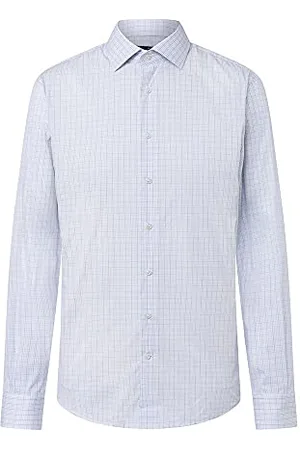 Hackett Mens Blue Strch Graph Chk Shirt, , 15