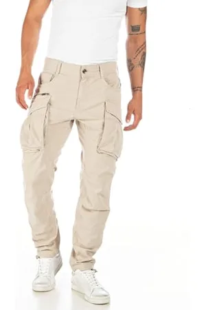 Replay Herren Cargo-Hose Joe Comfort-Fit aus Komfort Baumwolle, (Beige), 33W / 32L