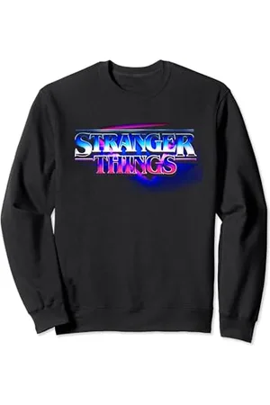 Stranger Things Airbrush mit elektrischem Logo, Vintage-Retro, Blau Sweatshirt