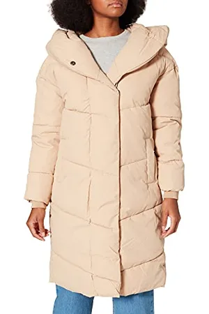Noisy May Damen lange Winter Steppjacke NMTALLY wattierte Puffer Parka Große Kapuze Oversized, Farben: , Größe:L