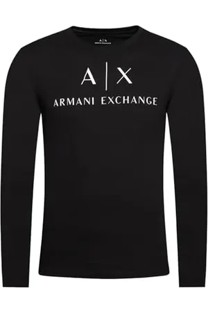 Armani Exchange A|X Herren Langarm Rundhalsausschnitt T-Shirt, , Mittel