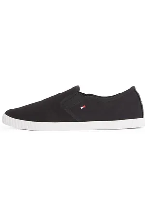 Tommy Hilfiger Damen Slipper Sneaker Canvas Slip-On ohne Schnüren, (Black), 41