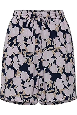 Ichi IHCEFALU SHO2 Damen Chino Shorts Bermuda Kurze Hose Loose-Fit Gemustert, Größe:38, Farbe: