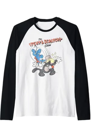 The Simpsons Die Simpsons Itchy & Scratchy Hammer Klassisches Cartoon-Chaos Raglan