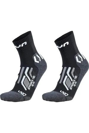 UYN Herren Trekking Approach MID Socks 2PRS Pack, Schwarz/Grau, 45-47