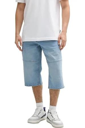 TOM TAILOR Herren 1044980 Bermuda Jeans Shorts, 10117-Used Bleached Blue Denim, 40