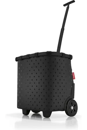 Reisenthel Carrycruiser frame glossy black dots – Tragbarer Einkaufstrolley mit stabilem Aluminiumrahmen, Schultergurt und herausnehmbarer Netz-Innentasche – Aus wasserabweisendem Material