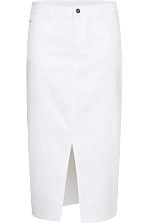 Kaffe Damen Denim Pencil Silhouette Midi Length High-Waisted Slim Fit Skirt, , 42