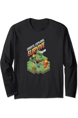 Minecraft Gruppenfoto Erstellen Erkunden Überleben Langarmshirt