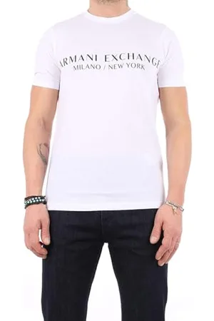 Armani Exchange Herren Short Sleeve Milan New York Logo Crew Neck T-Shirt, , XL