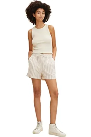 TOM TAILOR Damen Leinen Bermuda Shorts mit Streifen 1033360, , S