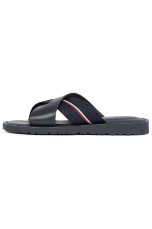 Tommy Hilfiger Herren Sandalen Core Criss aus Leder, Blau (Desert Sky), 40