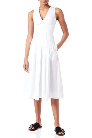 Pinko Damen Adorato Abito Popeline Lässiges Kleid, Z04_White Brill, 44