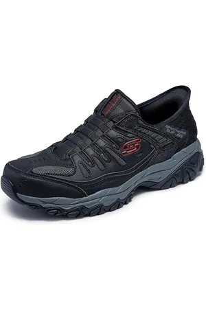Skechers Herren Afterburn M. Fit Ridgeburn Hands Free Slip-in Slipper, Schwarz/Dunkelgrau, 42.5 EU X-Weit