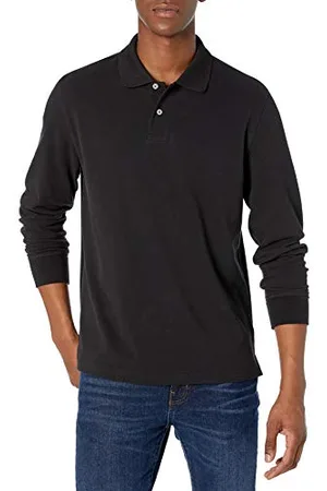 Amazon Herren Pique-Poloshirt mit Langen Ärmeln in normaler Passform, , M