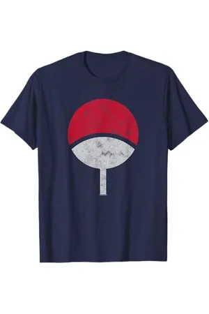 Naruto Shippuden T-Shirt von Ripple Junction: Sasuke Uchiha Symbol Distressed, Unisex, Kurzarm, Blau, S