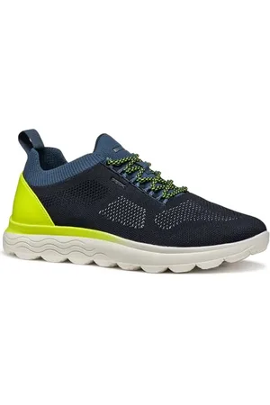 Geox Herren U SPHERICA E Sneaker, Navy/Fluo Yellow, 41 EU