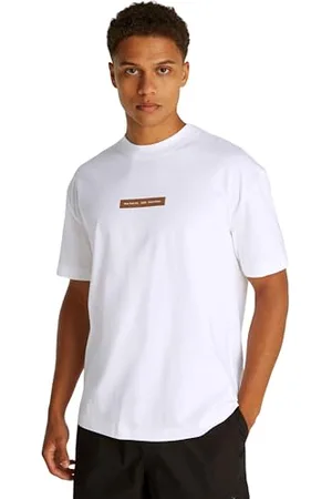 Calvin Klein Herren T-Shirt Kurzarm NYC 2025 Tee Relaxed Fit, Weiß (Bright White), L